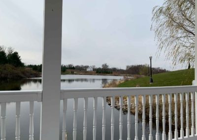 view across pond from gazebo porch