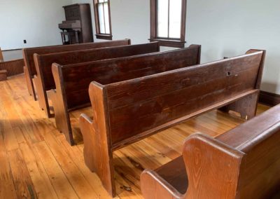 view of north pews from back of chapel